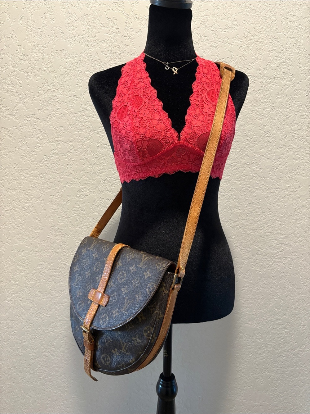 Louis Vuitton 864VI GM Chantilly Shoulder Bag Brown Monogram LV